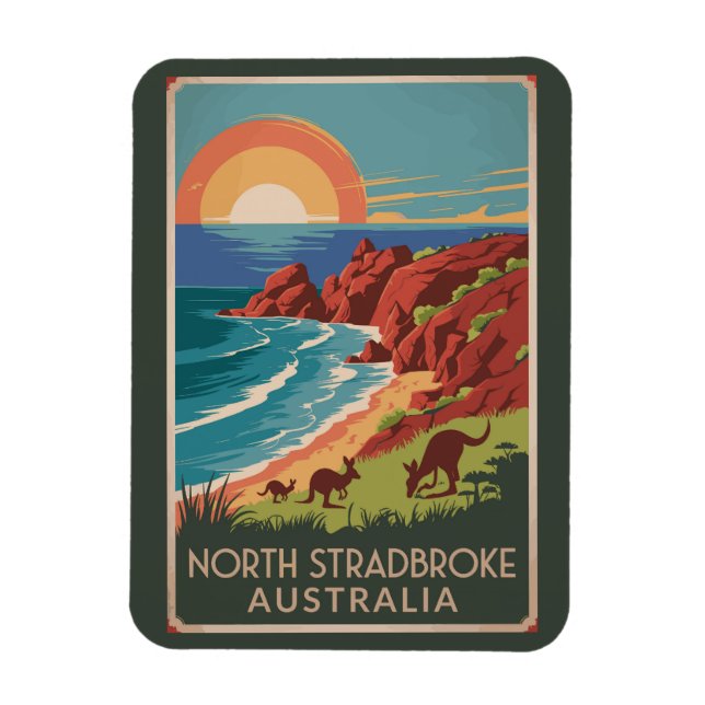Ímã Ilustração de Kangaroos Ilha Stradbreak Norte (Vertical)