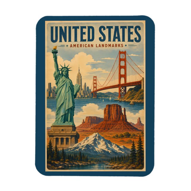 Ímã Ilustração de Marcas de Referência Americanas dos  (Vertical)