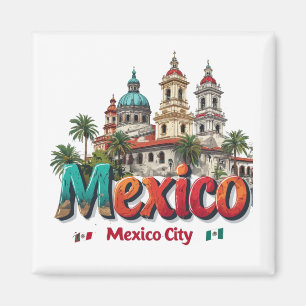 Imã Ilustração de Marco de Viagem da Cidade do México