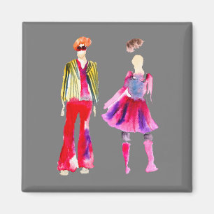 Imã Ilustração de moda aquarela boho