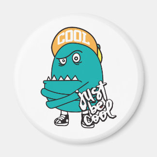 Imã Ilustração de monstro bonitinho desenhado à mão