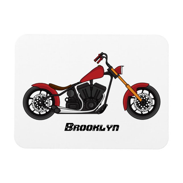 Ímã Ilustração de moto estilo Chopper (Horizontal)