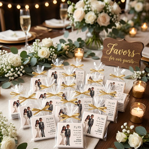 Imã Ilustração de noiva e noiva com citação de amor