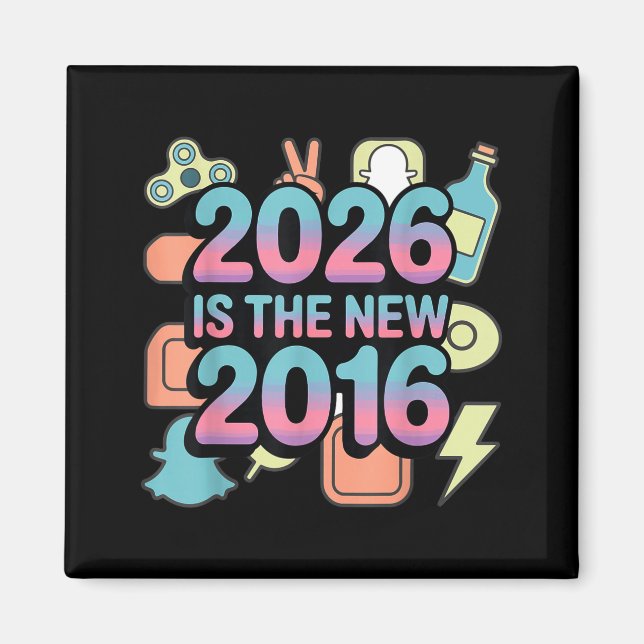 Imã Ilustração de Nostalgia Retro 2016 Nova 2026 (Frente)