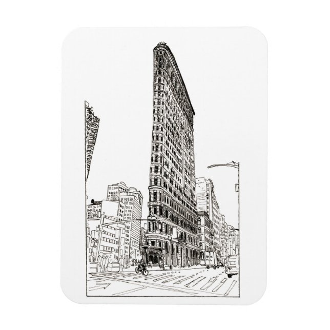 Ímã Ilustração de Nova Iorque de Edifício Flatiron (Vertical)