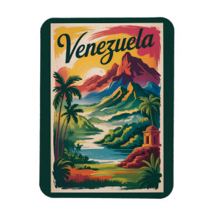 Ímã Ilustração de paisagem venezuelana Arte de viagem 