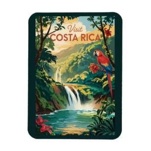 Ímã Ilustração de Papagaio da Costa Rica Arte de Viage
