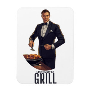 Ímã Ilustração de Paródia de James Bond Licenciado par