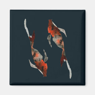 Imã Ilustração de peixe koi em aquarela