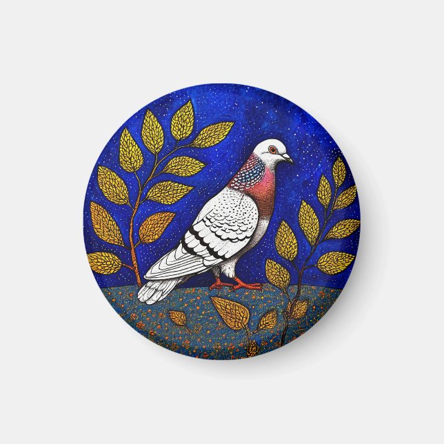 Imã Ilustração de pombo (Frente)