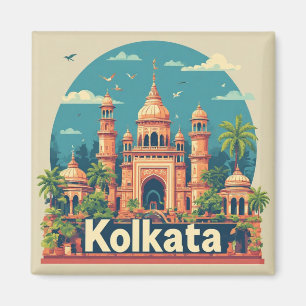 Imã Ilustração de ponto turístico de viagem Kolkata Ín