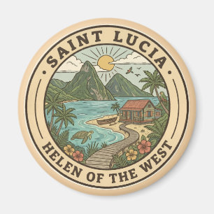 Imã Ilustração de Santa Lúcia Emblema de Arte de Viage