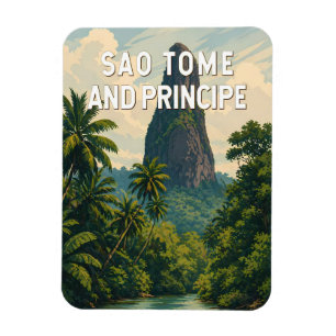 Ímã Ilustração de São Tomé e Príncipe Viagem Arte