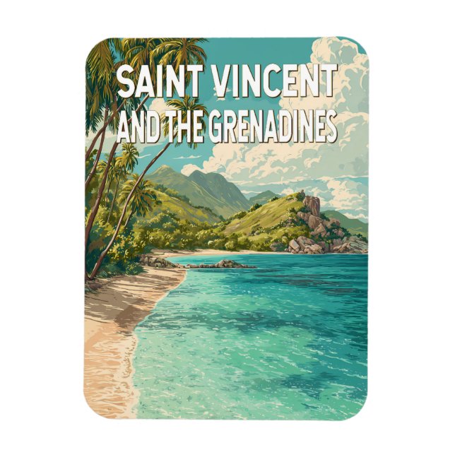 Ímã Ilustração de São Vicente e Granadinas (Vertical)