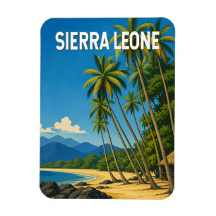 Ímã Ilustração de Serra Leoa Viagem Arte Vintage