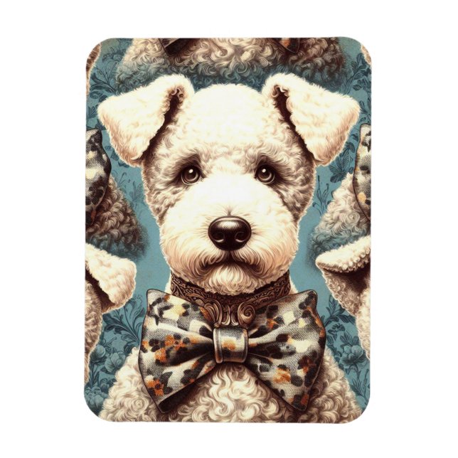 Ímã Ilustração de Terrier Bedlington Retro (Vertical)