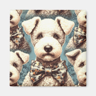Imã Ilustração de Terrier Bedlington Retro