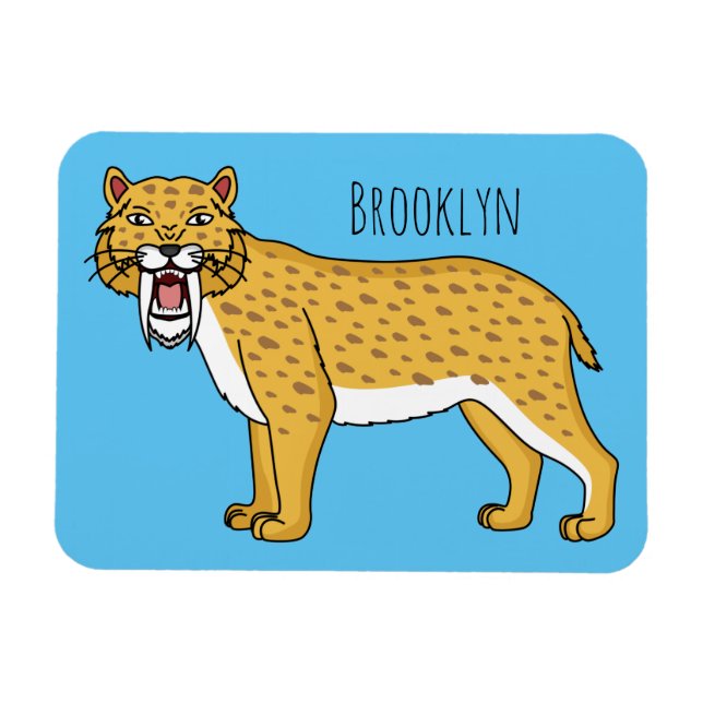 Ímã Ilustração de tigre com dentes de Saber (Horizontal)