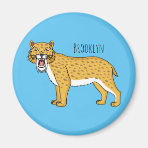 Imã Ilustração de tigre com dentes de Saber