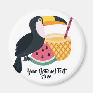 Imã Ilustração de Toque de Texto e Cor Personalizada