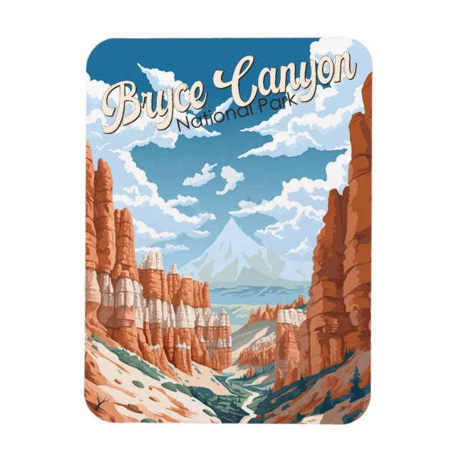 Ímã Ilustração de Trilha do Parque Nacional do Bryce C (Vertical)