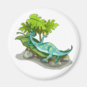 Imã Ilustração De Um Banho De Sol Iguanodon.