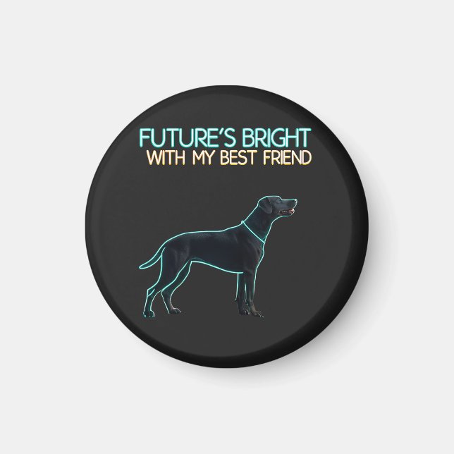 Imã Ilustração de um cão Labrador preto (Frente)