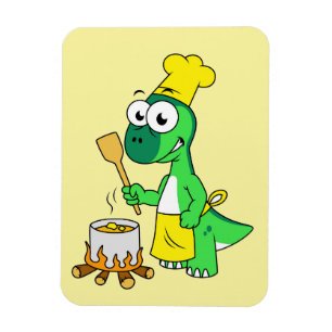 Ímã Ilustração De Um Cozinhar De Dinossauro Parasaurol