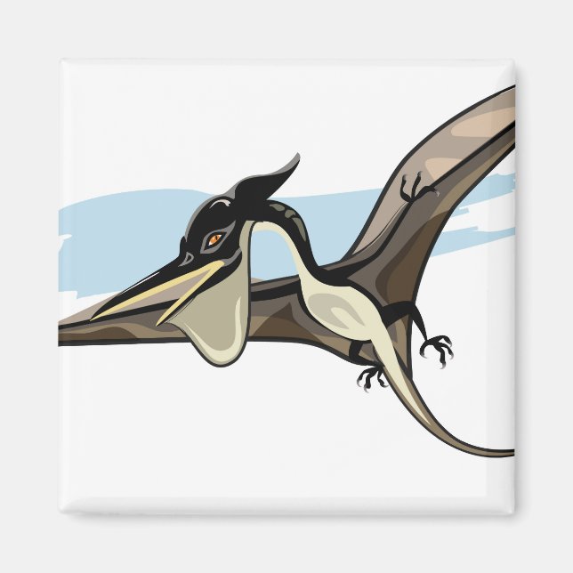 Imã Ilustração De Um Dinossauro Pteranodon. (Frente)