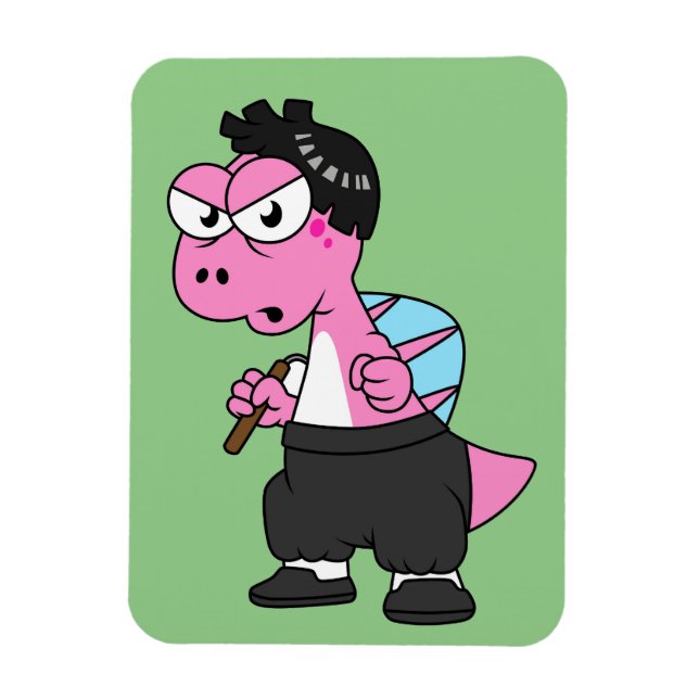 Ímã Ilustração De Um Espinossauro Bruce Lee. (Vertical)