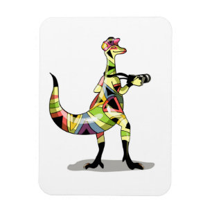 Ímã Ilustração De Um Fotógrafo De Iguanodon.