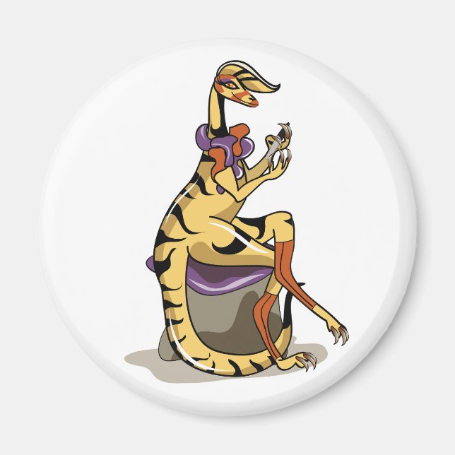 Imã Ilustração De Um Iguanodon Policiando Suas Unhas. (Frente)