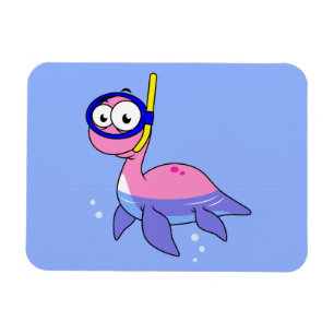 Ímã Ilustração De Um Monstro De Snorkeling Loch Ness.