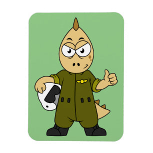 Ímã Ilustração De Um Piloto De Jato De Allosaurus.