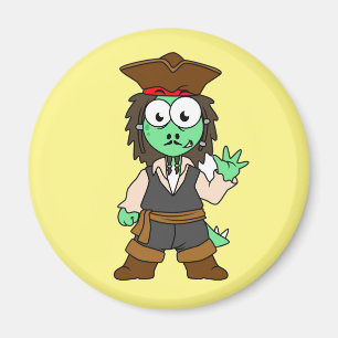 Imã Ilustração De Um Pirata De Estegossauro, Jack Spar