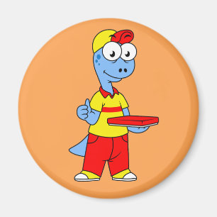 Imã Ilustração De Um Prestador De Brontossauro.