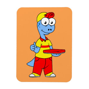 Ímã Ilustração De Um Prestador De Brontossauro.
