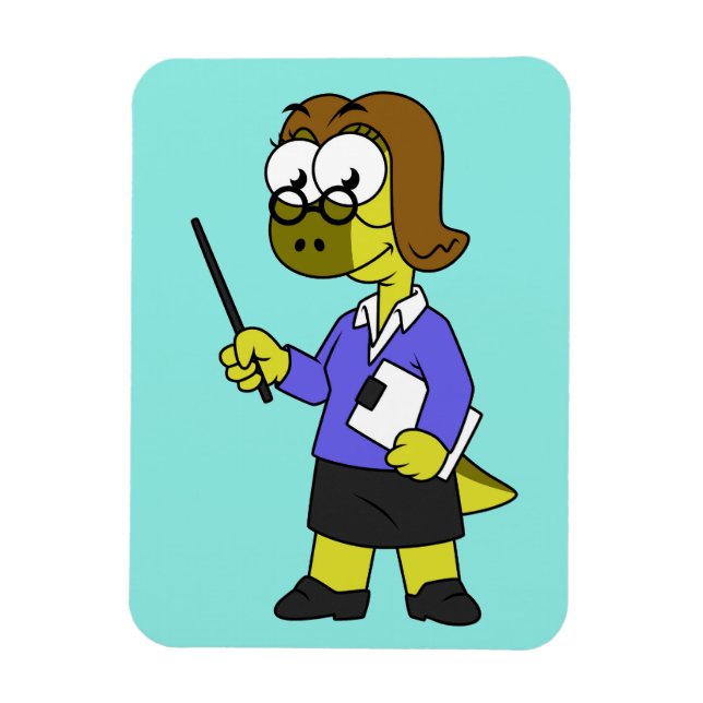 Ímã Ilustração De Um Professor De Paquicéfalossauro. (Vertical)