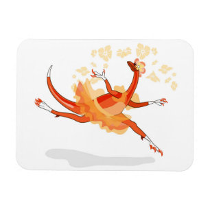 Ímã Ilustração De Um Raptor De Ballerina. 2