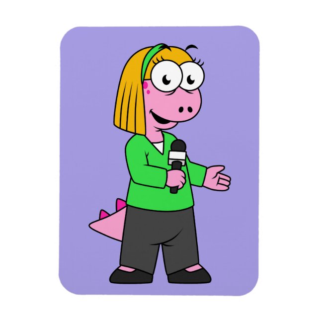 Ímã Ilustração De Um Repórter De Notícias Do Allosauru (Vertical)