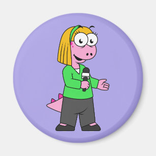 Imã Ilustração De Um Repórter De Notícias Do Allosauru