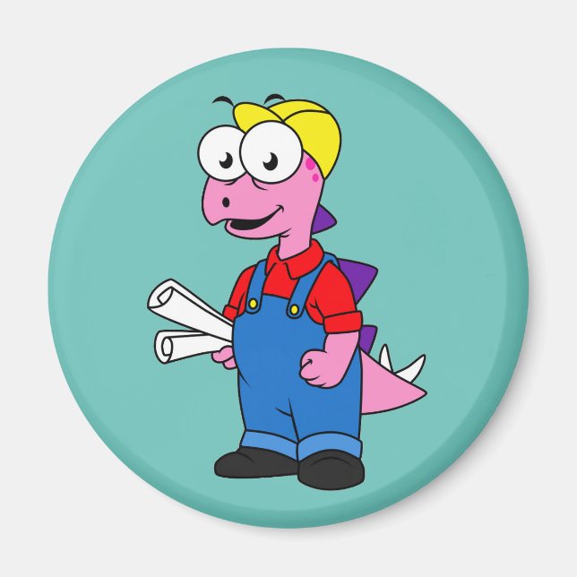 Imã Ilustração De Um Trabalhador De Construção De Steg (Frente)