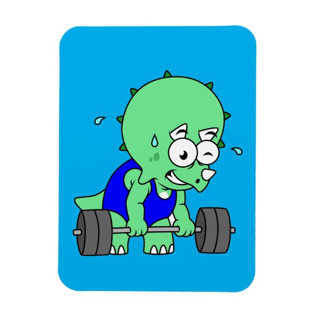 Ímã Ilustração De Um Tricerátopo De Pesos. (Vertical)