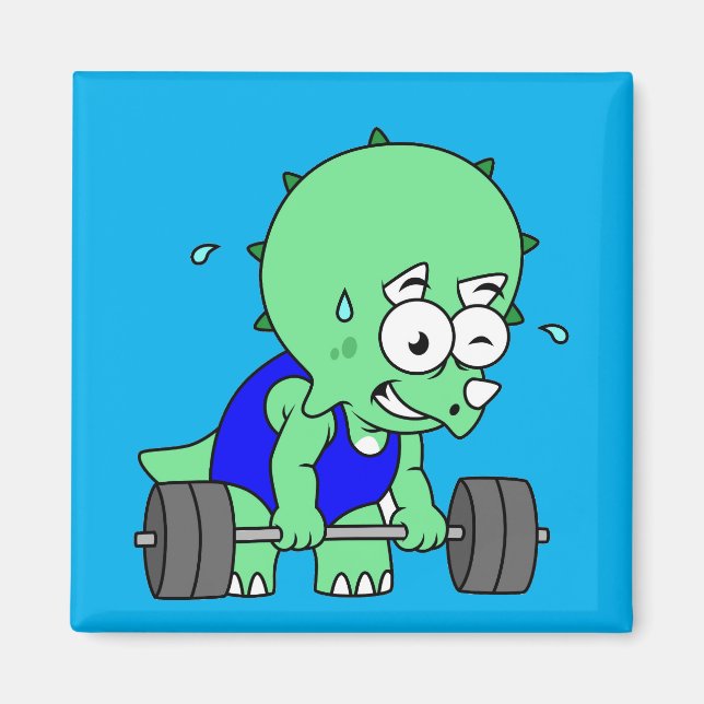 Imã Ilustração De Um Tricerátopo De Pesos. (Frente)