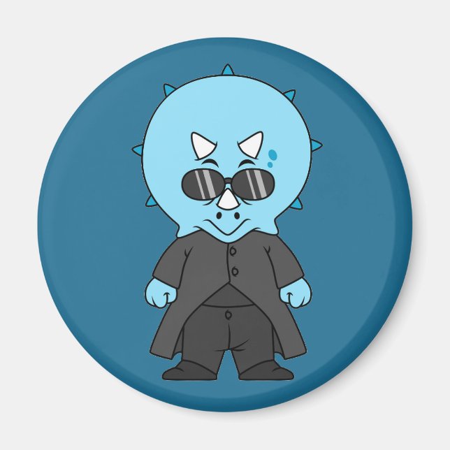 Imã Ilustração De Um Tricerátops Matriz. (Frente)