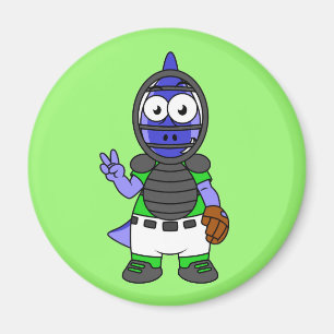 Imã Ilustração De Uma Caçadora De Basebol De Parasauro