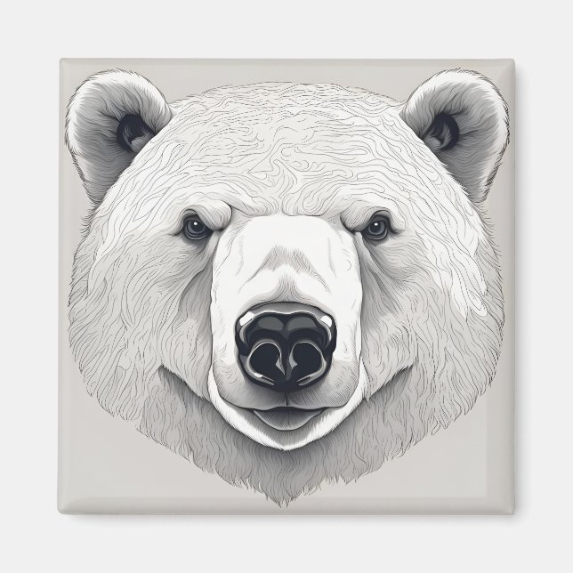 Imã Ilustração de Urso Polar (Frente)