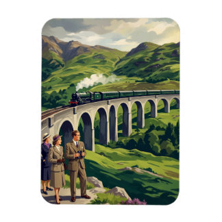 Ímã Ilustração de Viagem Antiga das Terras Altas da Es