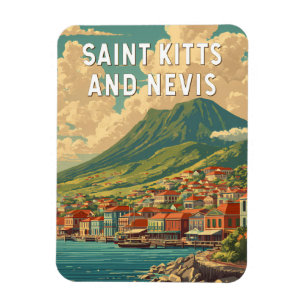 Ímã Ilustração de Viagem Arte de São Cristóvão e Nevis