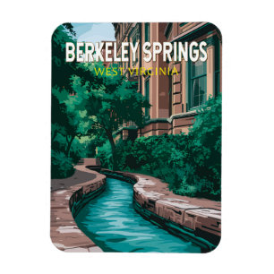 Ímã Ilustração de Viagem Berkeley Springs West Virgini